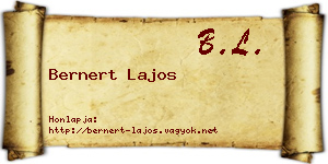 Bernert Lajos névjegykártya